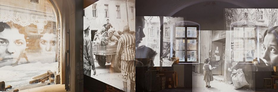 Some photos merged together showing an art installation.